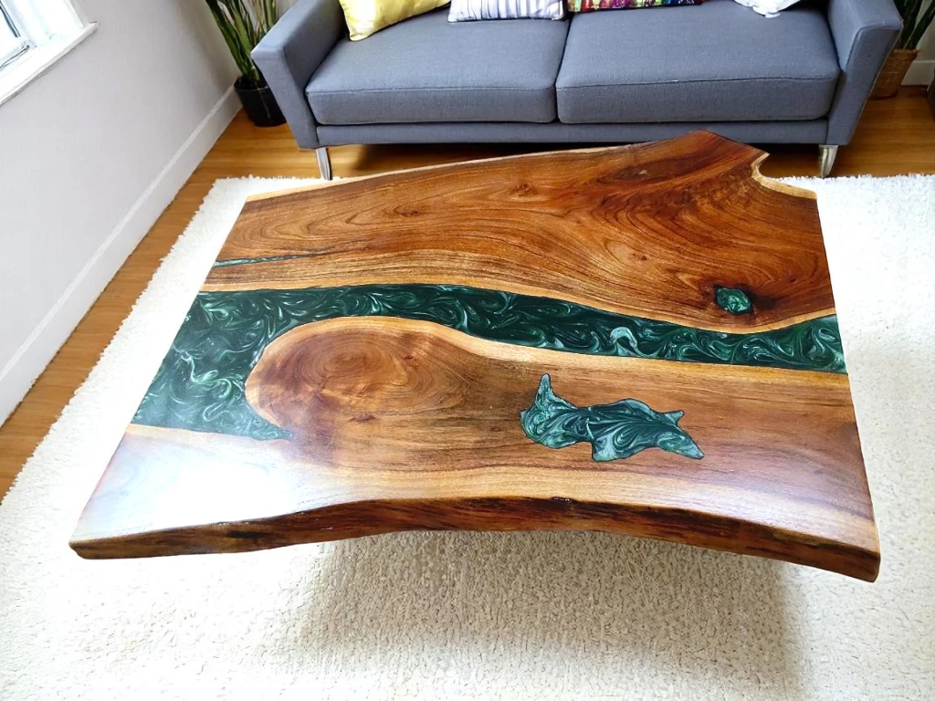 Live Edge Epoxy Dining Table : Custom Conference Room 